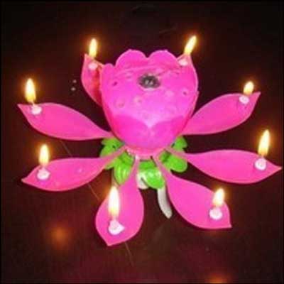 "Musical Lotus Candle (Single Piece) - Click here to View more details about this Product